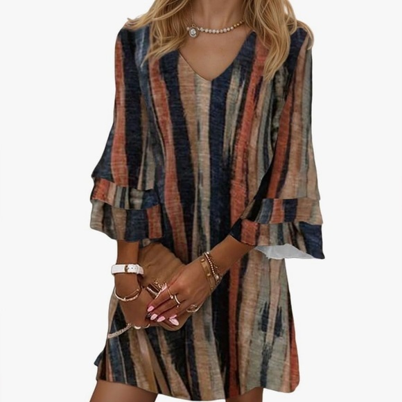 Amazon Dresses & Skirts - Striped V-Neck Dress NWOT